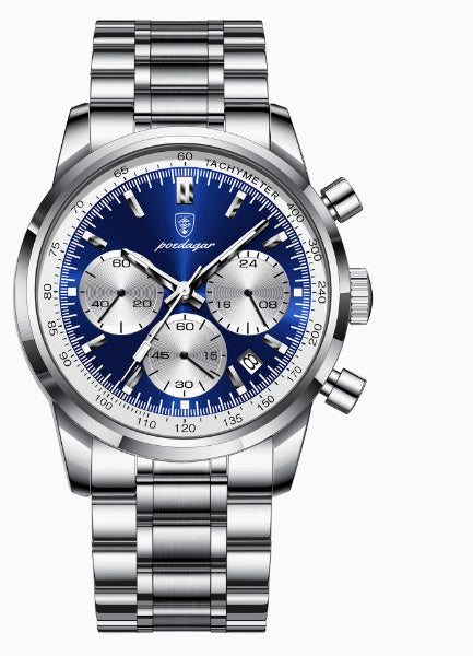 Silver Case- Blue Dial - Silver Steel Bracelet